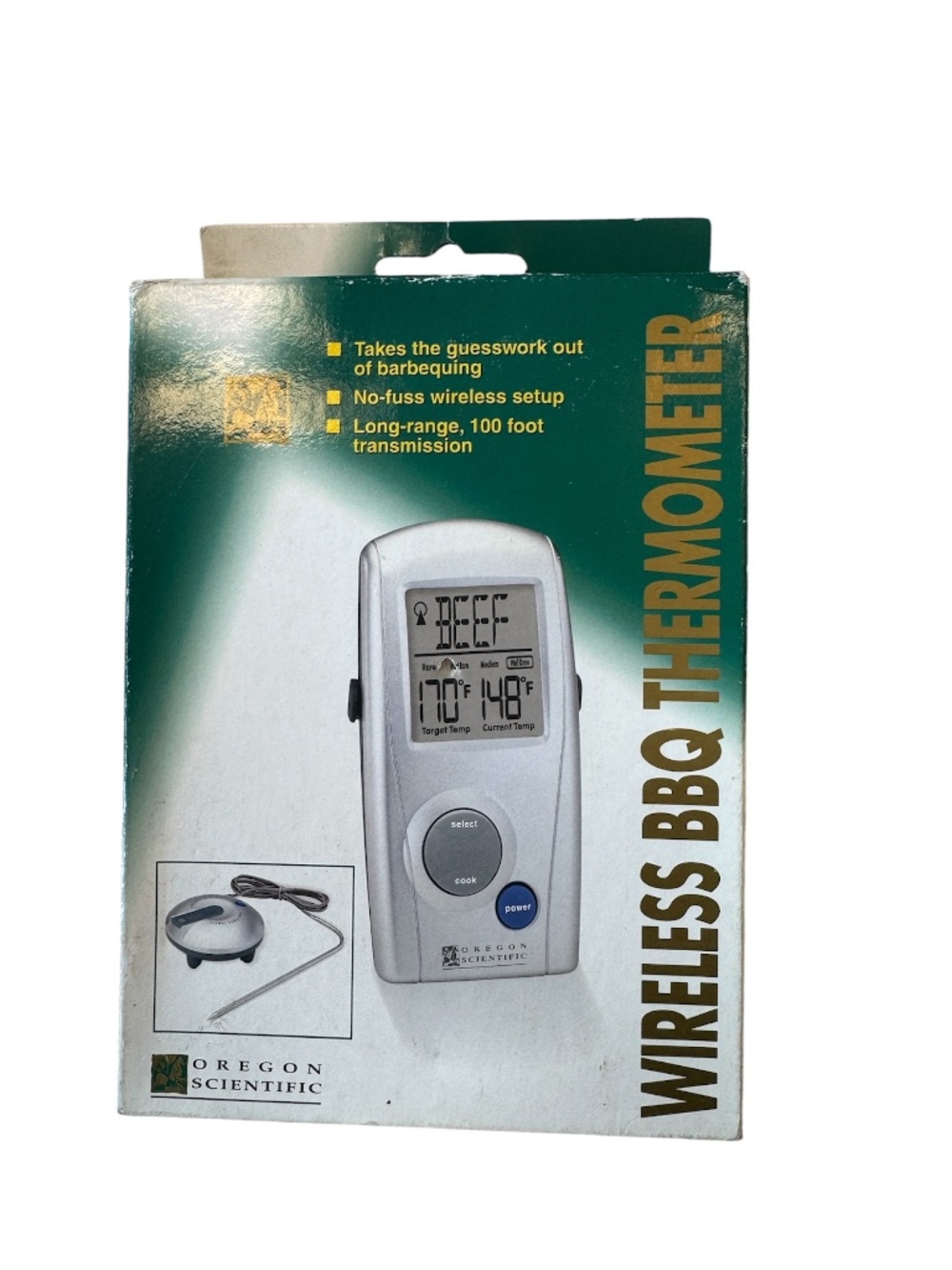 Vintage  new in box Orgeon scientific Wireless BBQ Thermometer model AW129